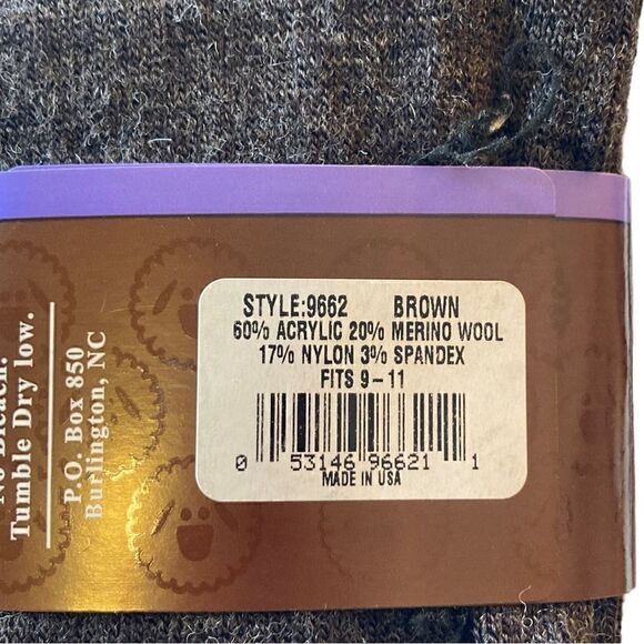 Wise Blend Brown Long Socks, Size 6-9, NWT - Picture 3 of 3